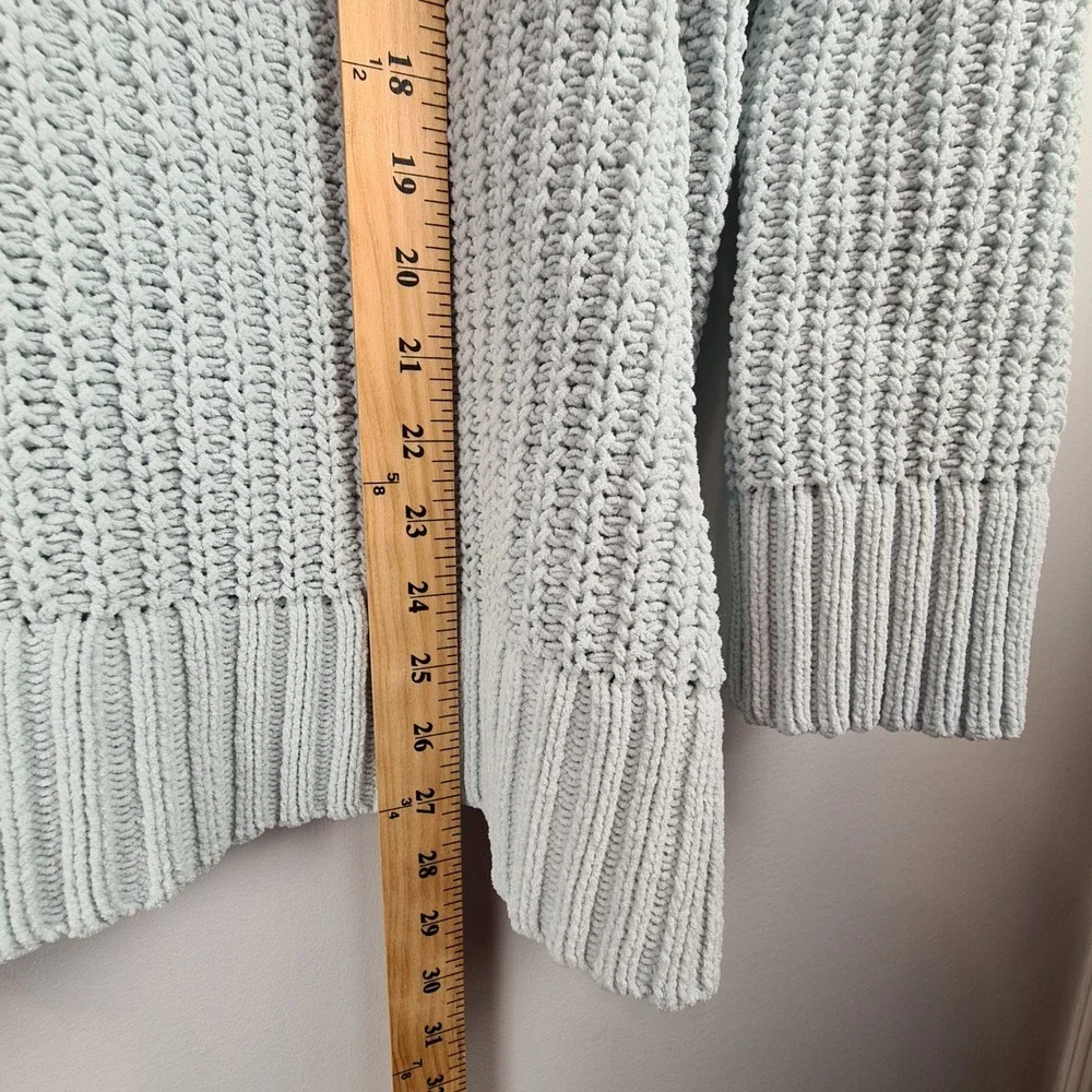 Aerie Womens XL Oversized Chenille Turtleneck Sweater Light‎ Blue Chunky Ribbed